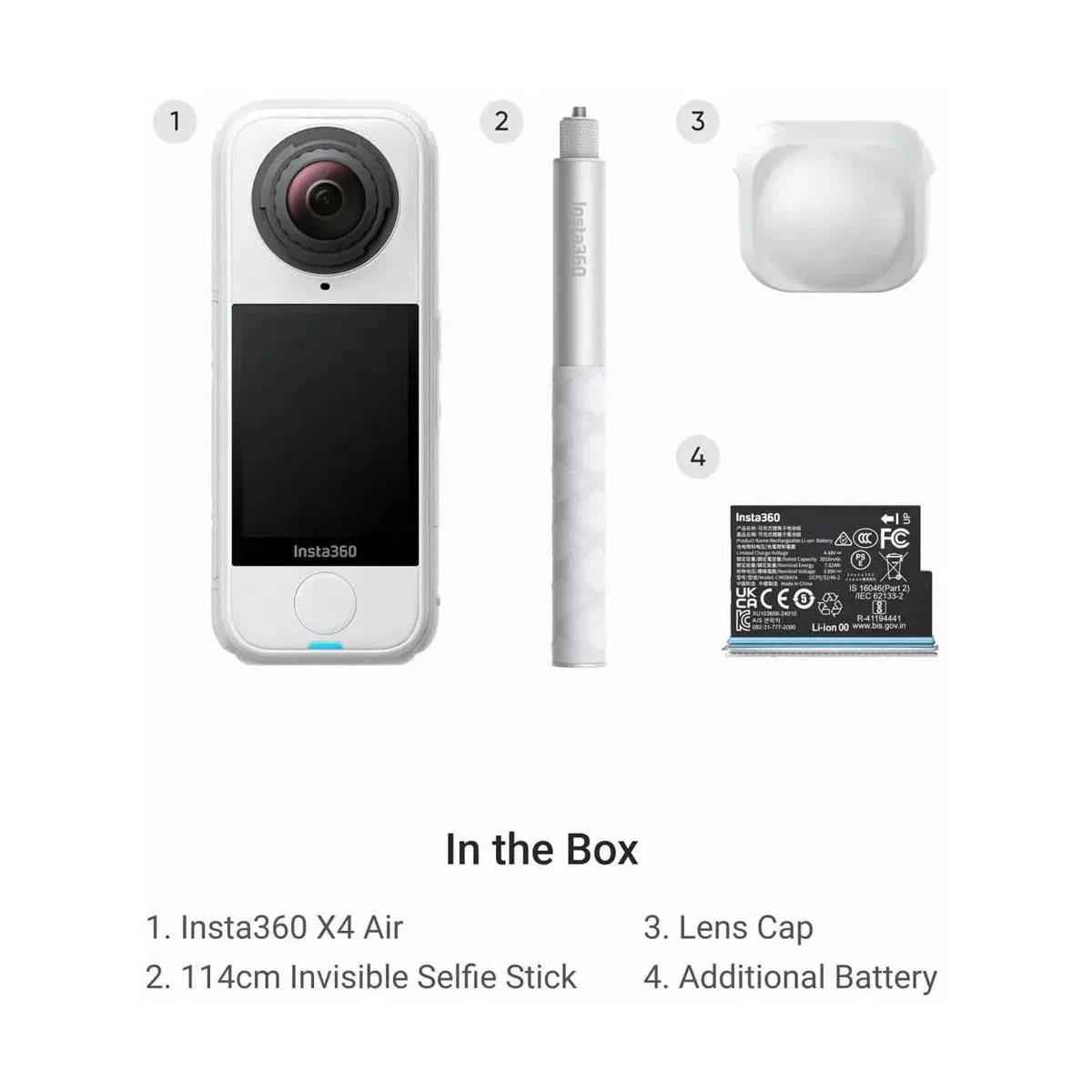 Insta360 X4 Air 8K 360 Action Camera Starter Bundle, Graphite Black thumbnail 5