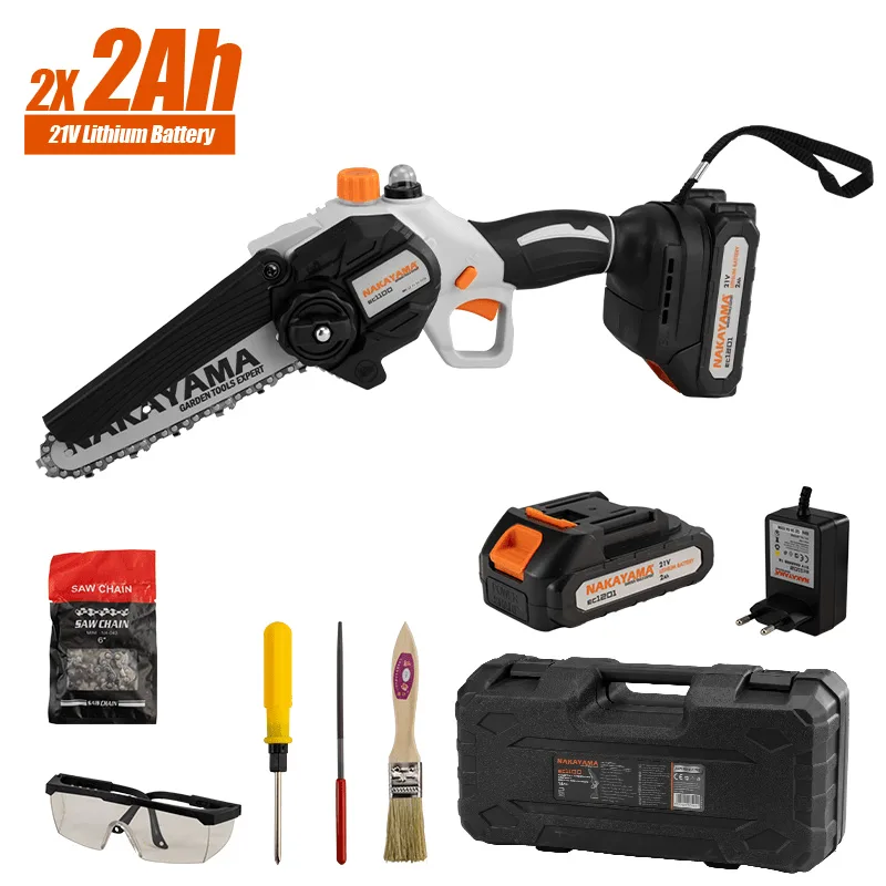 Sharre mini me 2 bateri 21V/2.0Ah, shpate 15cm 1/4″ 1.1mm me pompacine vaji manuale pa karboncina