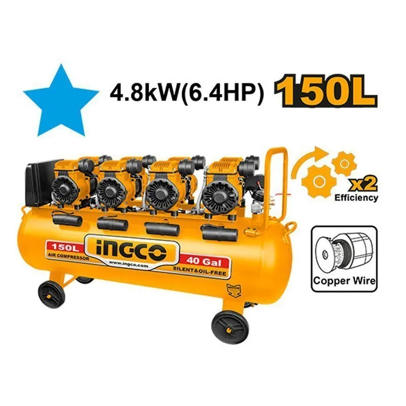 ACS4481501 – Kompresor monofaze silencioz pa vaj me 4 motora 150 Lt, 6.4 Hp, 8 Bar