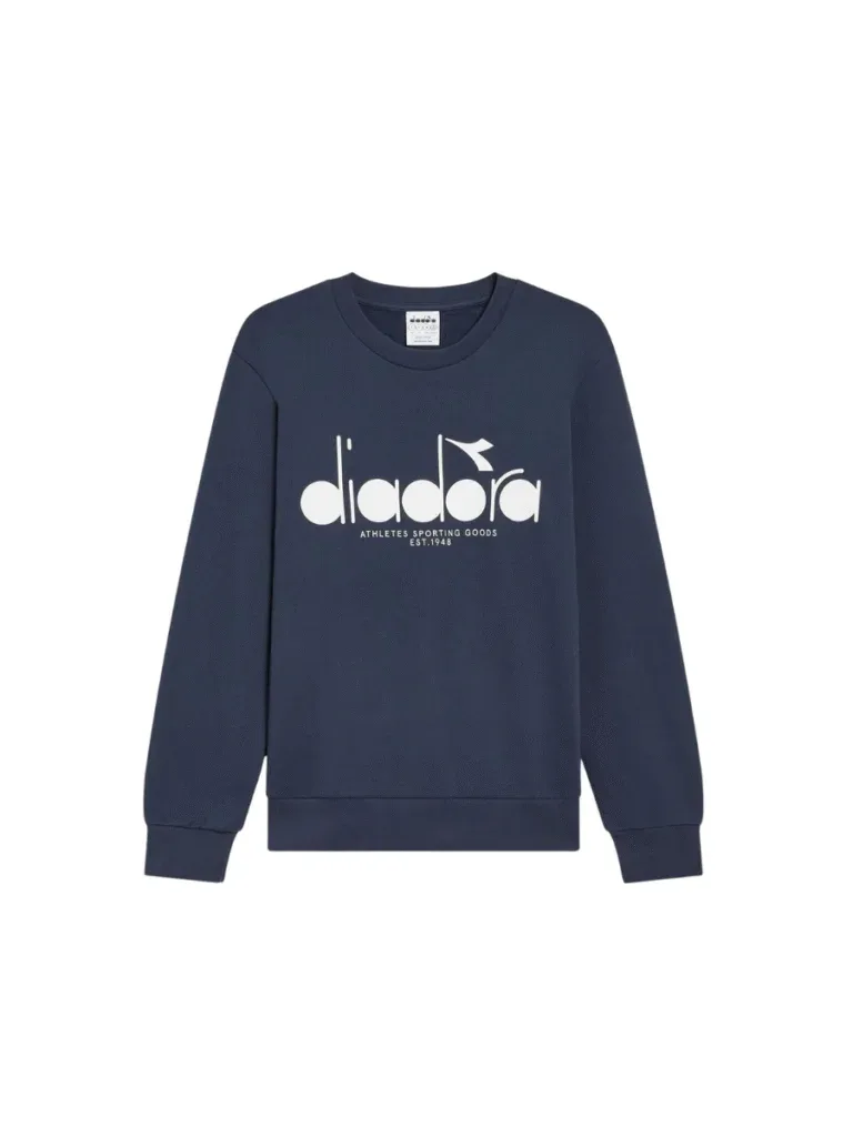 SWEATSHIRT CREW LOGO BLU PROFONDO
