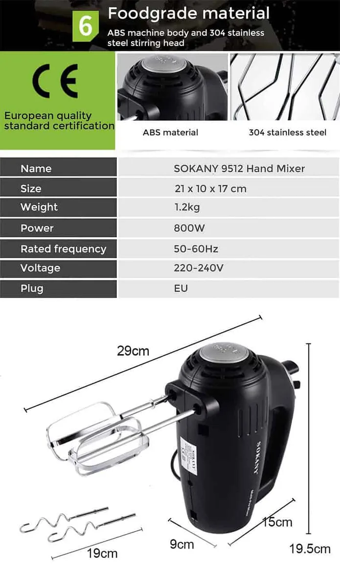 Mikser Sokany 800W KF-9512 thumbnail 4