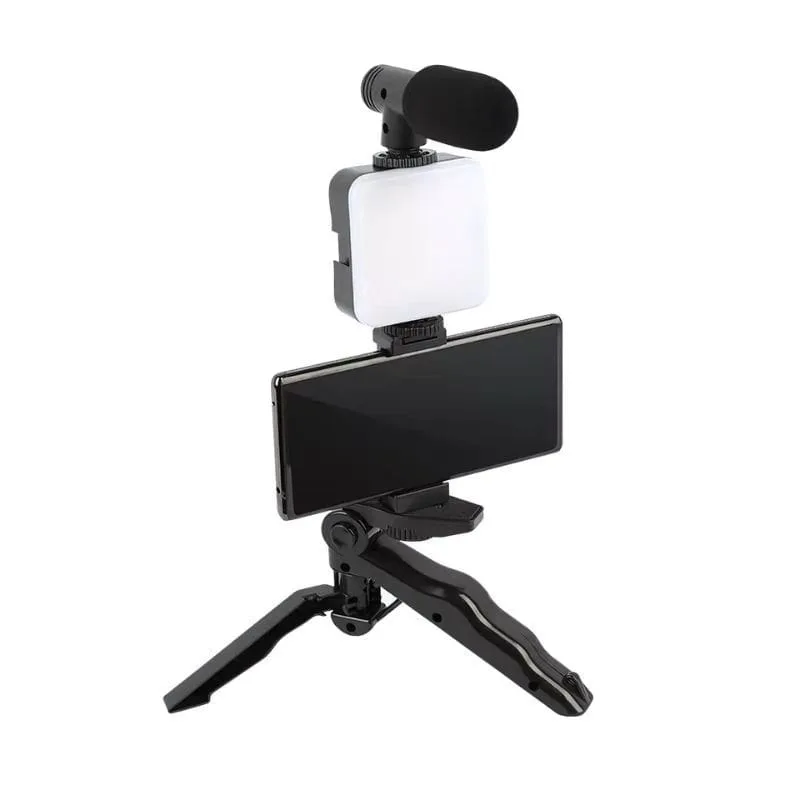 Tripod – Mbajtës Telefoni – Mikrofon – Dritë LED thumbnail 4