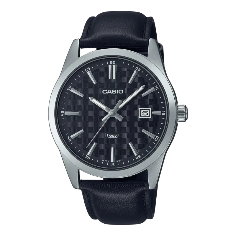 Casio Textured Black Leather