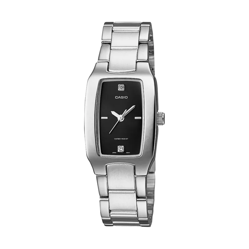 Casio Rectangular Black Silver