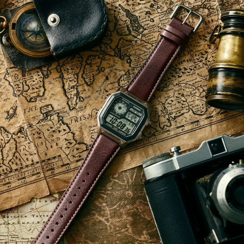 Casio Worldtime Brown Leather thumbnail 2