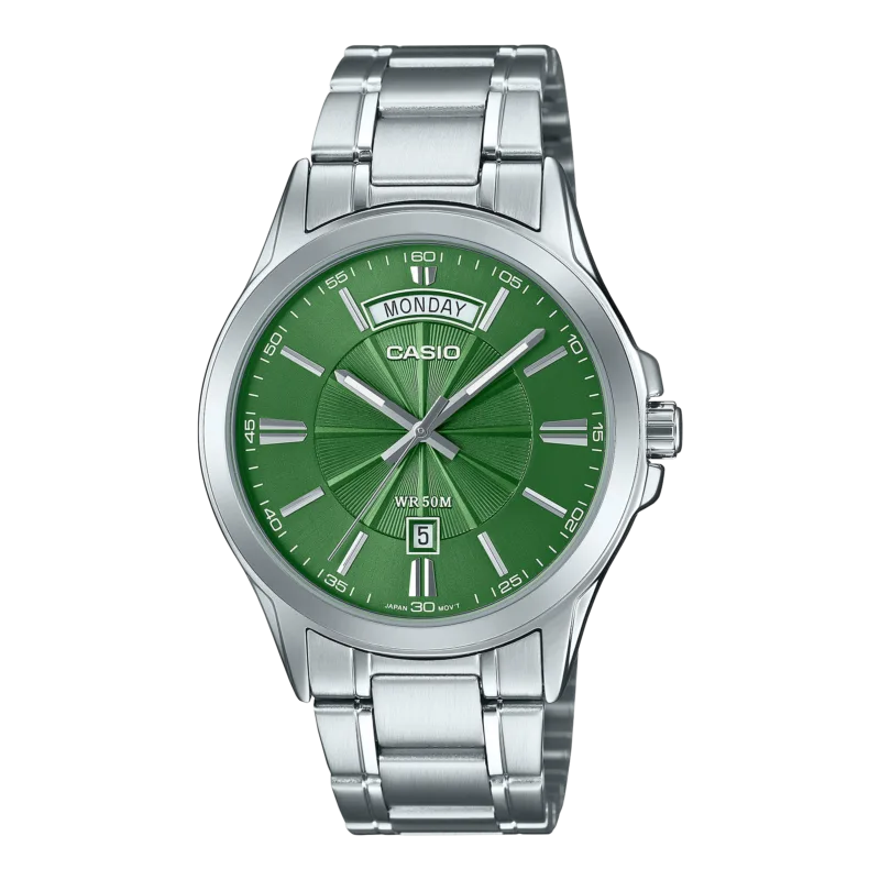 Casio Daydate Green Steel
