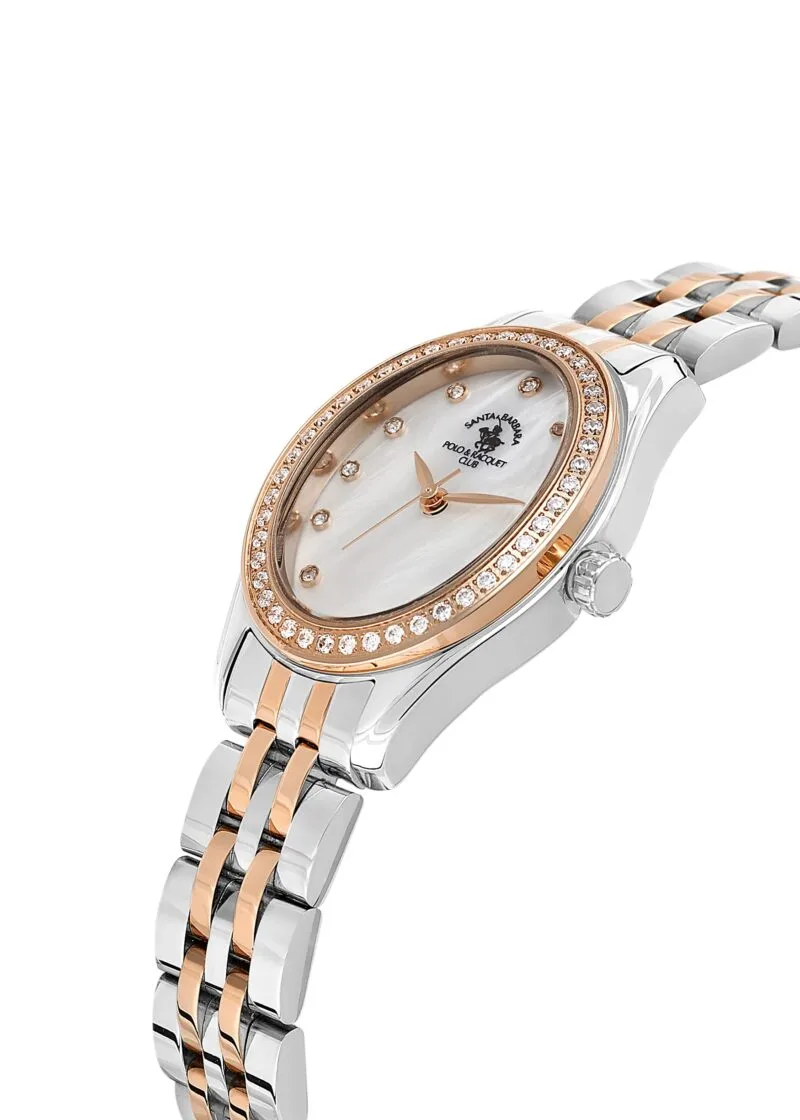 Santa Barbara Polo Luxury Women Rose Gold/Silver White Gemset Watch thumbnail 4