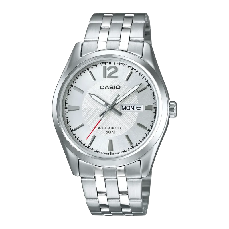 Casio Daydate White Steel