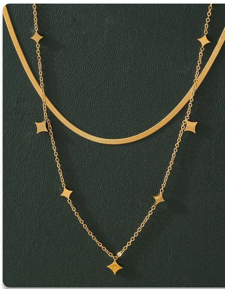 Gold Steel Necklace thumbnail 4