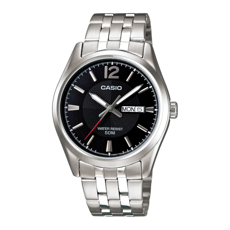 Casio Daydate Black Silver