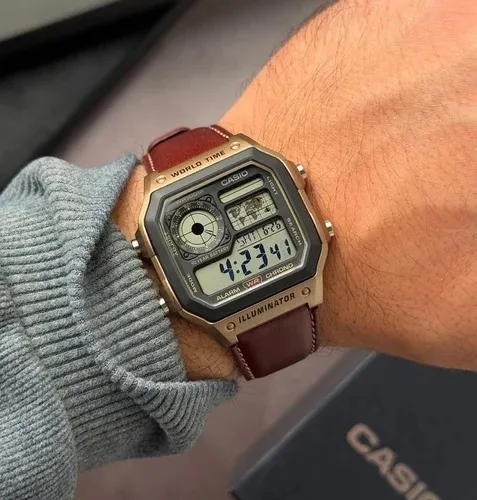 Casio Worldtime Brown Leather thumbnail 4