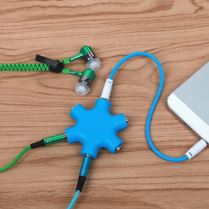 Ndarës AUX me 6 porta